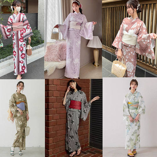 日本和服浴衣二部式涤纶抗邹