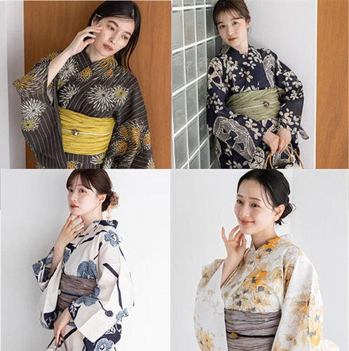 高级棉麻传统和服浴衣花火大会