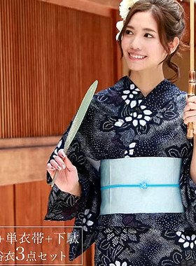 日本和服浴衣女传统款式高级棉麻质地日本旅游写真和服浴衣YUKATA