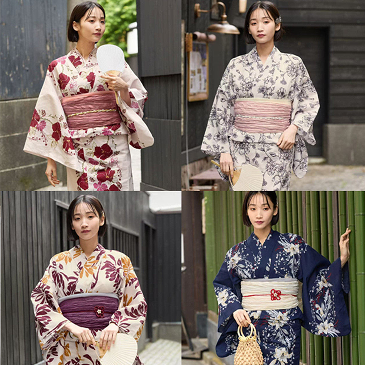 日本和服浴衣女传统正装款式纯棉面料日式拍摄旅游服饰 特价包邮