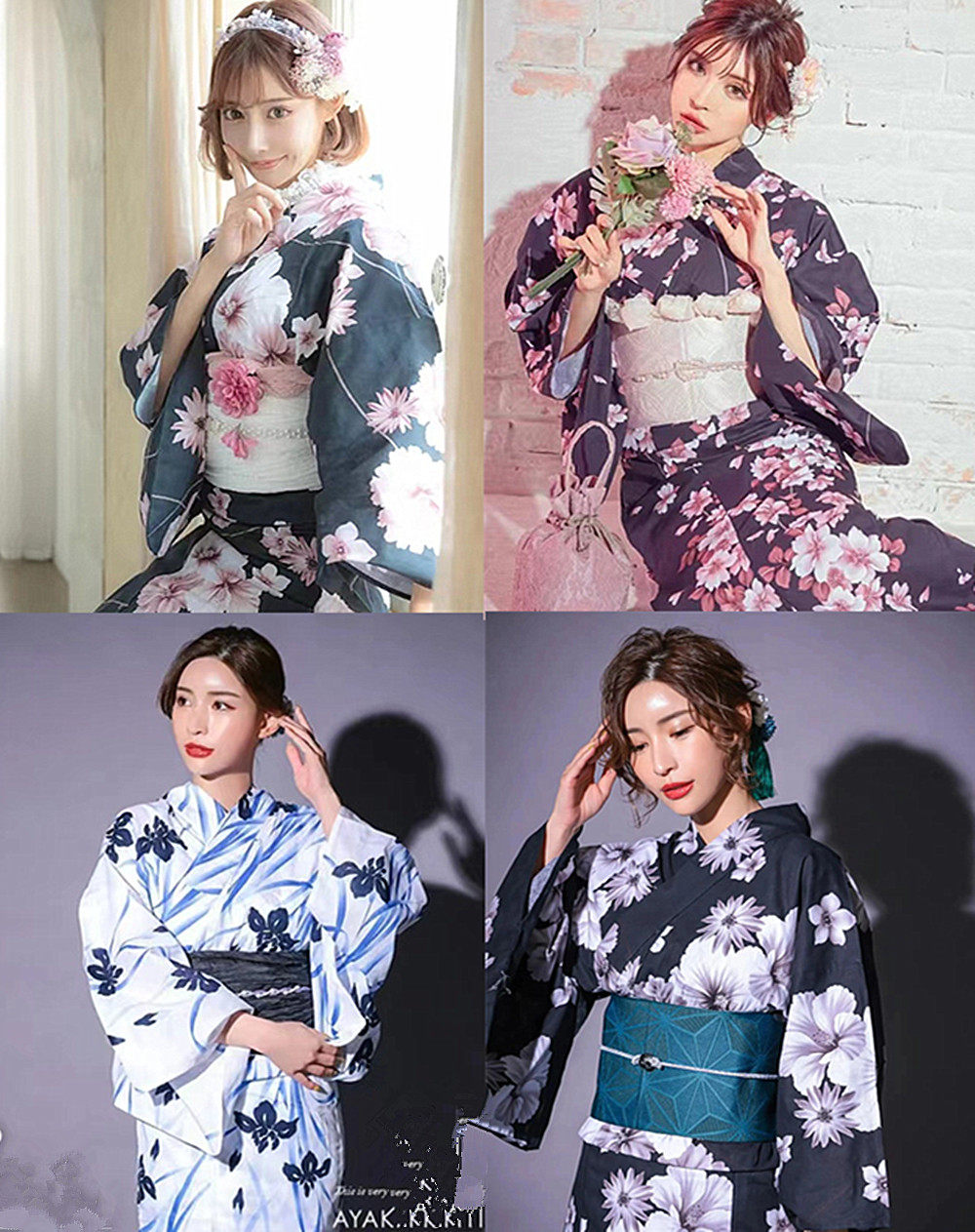 日本和服浴衣女传统款式高级纯棉质地日本旅游写真和服浴衣多款式