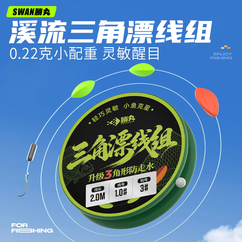 胜丸三角漂溪流钓线组三粒漂石斑鳑鲏三粒鱼钩马口白条小物专用