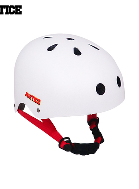 沸点justice头盔白色成人初学者儿童轮滑配件头盔自行车安全帽