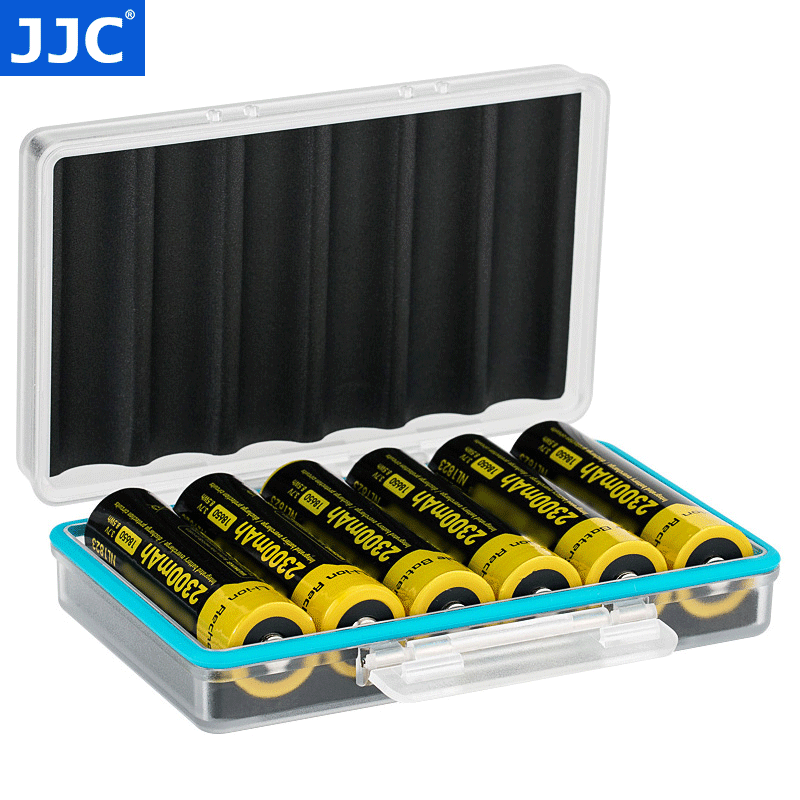 JJC 适用于 18650电池盒 18650锂电池收纳盒保护盒 可放6颗 防尘防潮防水溅 电池包 电池袋