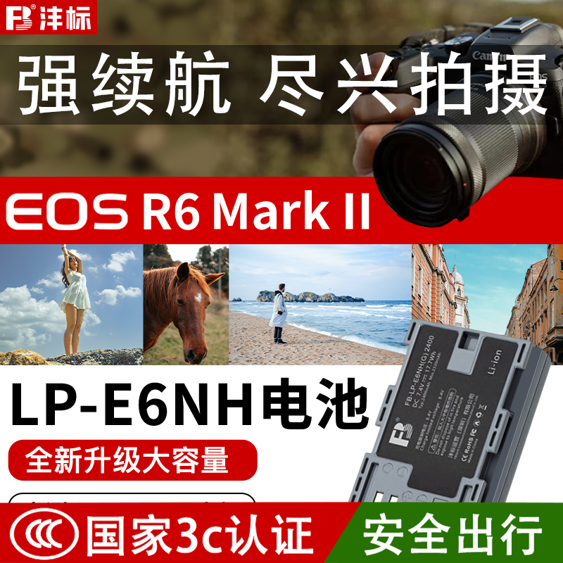 沣标LP-E6NH电池E6N适用佳能R5C R62二代EOS R5 R6 R7相机5D4 5D3 5D2 7D2 6D2 7D 5DSR单反90D 80D 70D 60D