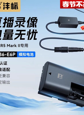 沣标LP-E6P假电池佳能EOS R5 II R5C R6 R7 5D4 5D3 6D2 80d 5DSR 90D 6D相机单反模拟NH外接5dmark4适配器DR