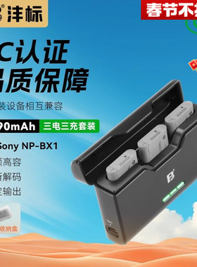 沣标NP-BX1电池适用于索尼ZV1 F黑卡RX100M7 M6 M5a M4 M3 hx50相机DSC-WX500 RX1Rm2 HX99 90 wx400充电器