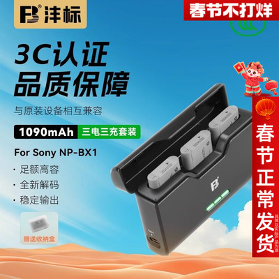 沣标NP-BX1电池适用于索尼ZV1 F黑卡RX100M7 M6 M5a M4 M3 hx50相机DSC-WX500 RX1Rm2 HX99 90 wx400充电器