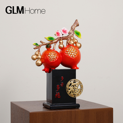 新中式红红火火石榴摆件