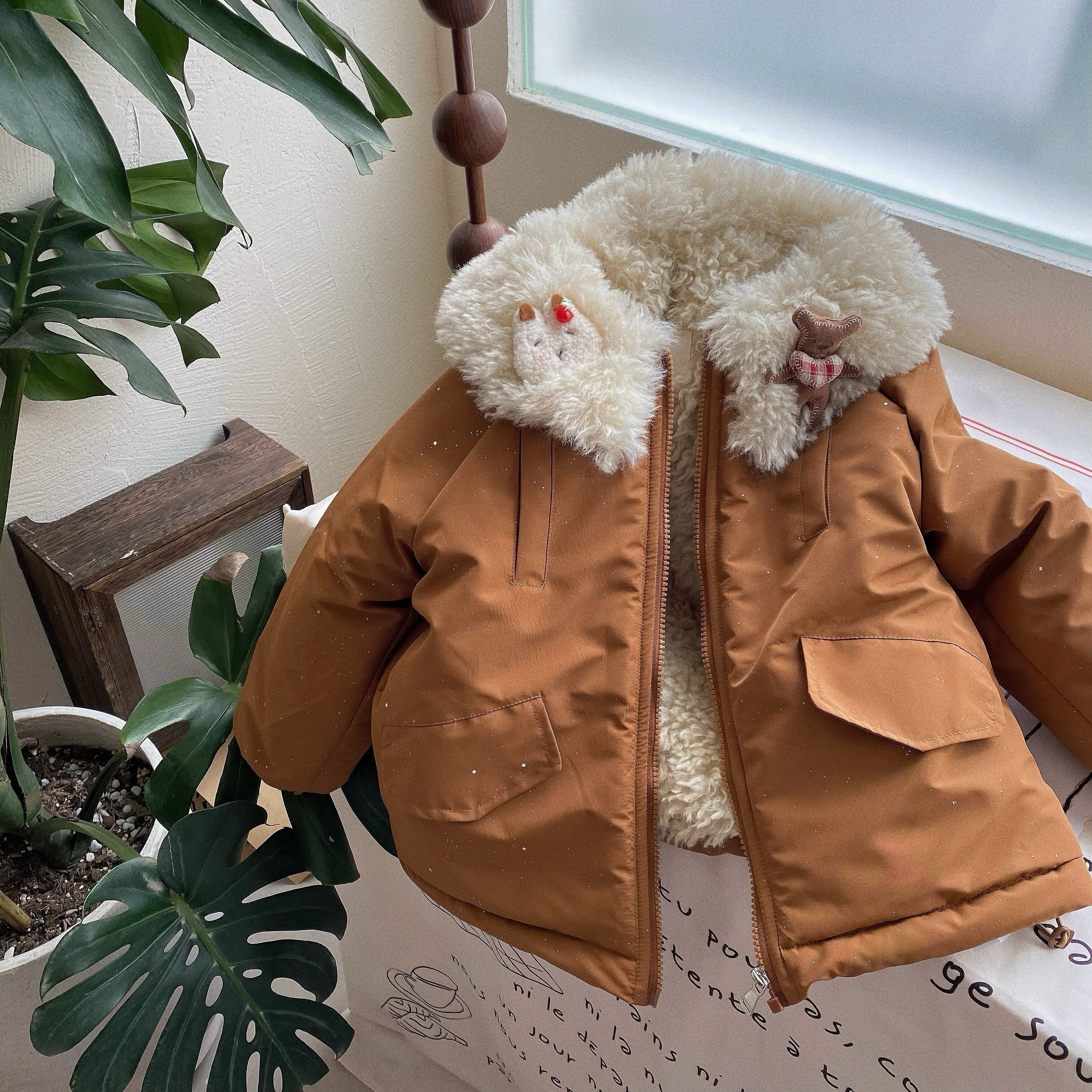 女童棉外套2025冬季新款复古毛绒翻领加厚外套御寒防风户外棉服,童装/婴儿装/亲子装,普通外套,淘宝优惠券,粉丝福利购,淘宝优惠卷