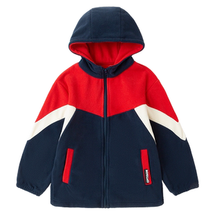 5龙之涵和自然拥抱儿童摇粒绒连帽外套中大通休闲时尚亲子上衣厚