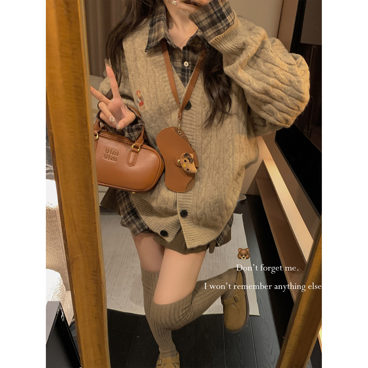 韩版宽松软糯v领针织开衫上衣刺绣慵懒毛衣学院百搭外套