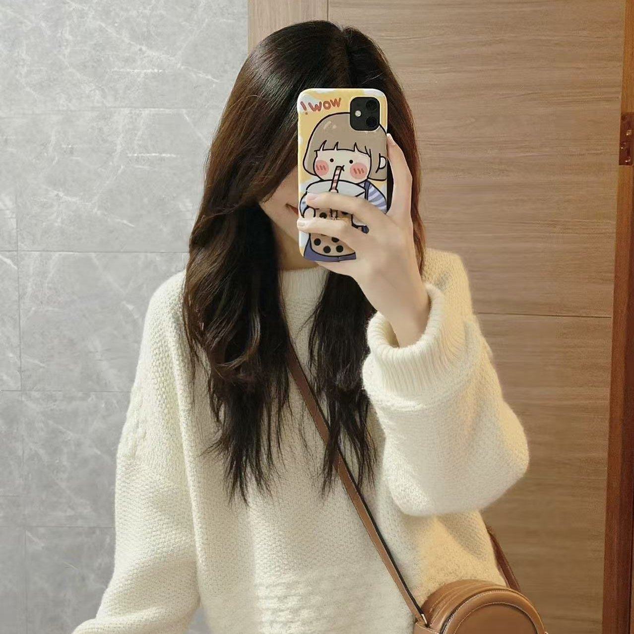 米白色套头毛衣女秋冬穿搭2025新款高级感慵懒风奶呼呼针织衫上衣,女装/女士精品,毛针织衫,淘宝优惠券,粉丝福利购,淘宝优惠卷