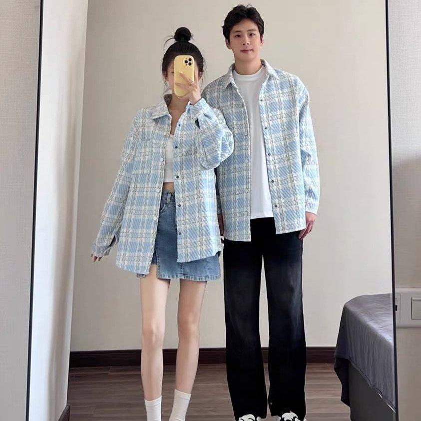 2025新款情侣装春秋小众设计感国潮小香风夹克男女衬衫休闲外套,女装/女士精品,短外套,淘宝优惠券,粉丝福利购,淘宝优惠卷