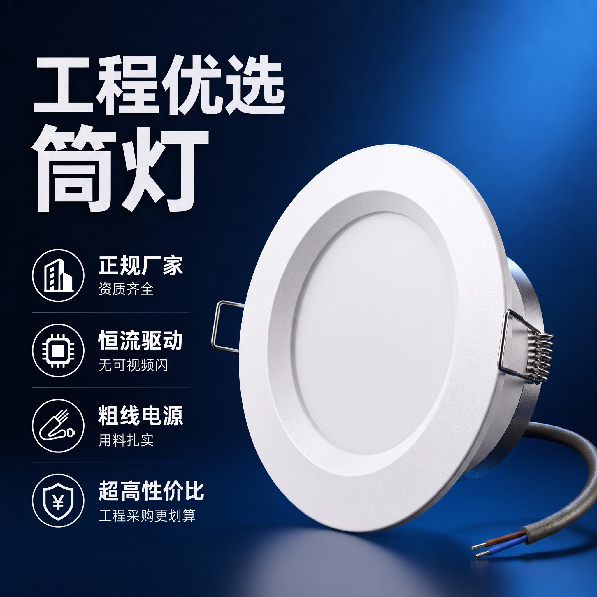led筒灯物业工程款2.5寸开孔7.5