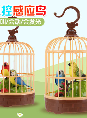仿真小鸟带鸟笼儿童鸟有声会动
