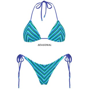 高级感分体海岛度假游性感三角包绿比基尼 爆款 泳衣女款 2025年新款