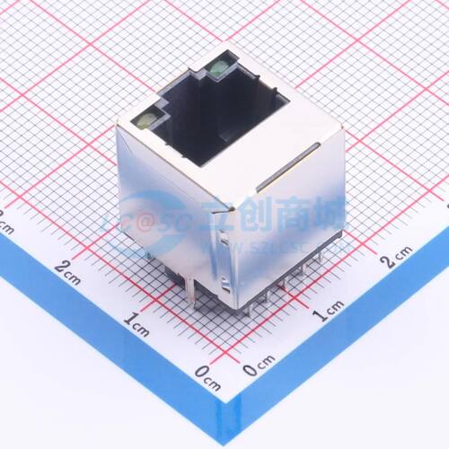 以太网连接器(RJ45 RJ11) LAIL-RJ45-LED2-BY-04G-ZC 插件 直插带
