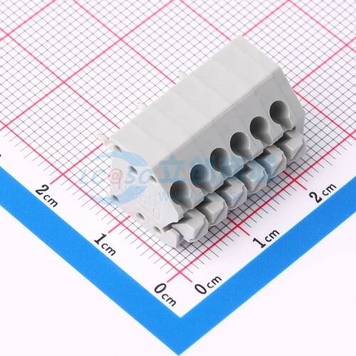 弹簧式接线端子 MX250-3.5-06P-A-GY01-Cu-A 插件,P=3.5mm 1x6P电