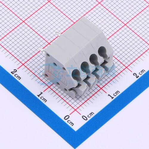 弹簧式接线端子 MX250-3.5-04P-A-GY01-Cu-A 插件,P=3.5mm 1x4P电