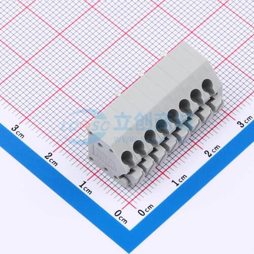 弹簧式接线端子 MX250-3.5-08P-B-GY01-Cu-A P=3.5mm(交错脚) 1x8