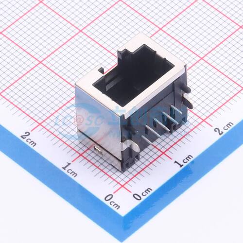 以太网连接器(RJ45 RJ11) R-RJ45R08P-BT03 插件 弯插不带LED电子