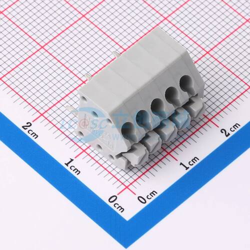 弹簧式接线端子 MX250-3.5-05P-A-GY01-Cu-A 插件,P=3.5mm 1x5P电