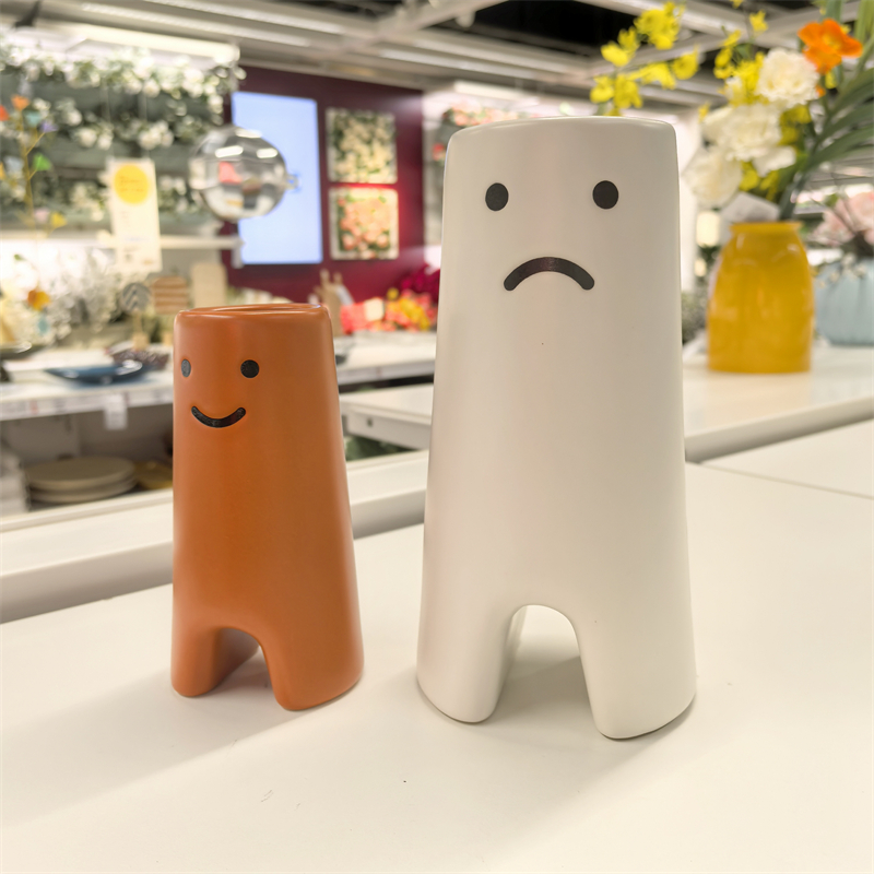宜家弗洛维希创意花瓶客厅摆件家居装饰品插花花瓶石瓷国内代购