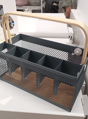 宜家维派菲斯餐具托架竹/灰蓝色餐具笼架筷子笼架成都国内代购