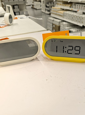 宜家略斯莱瑟闹钟室内温度计湿度计北欧简约学生卧室钟表国内代购