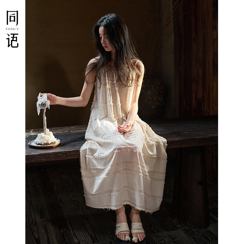 同语25年新款睡裙性感女夏季100%全棉吊带睡衣纯棉薄款睡裙家居服
