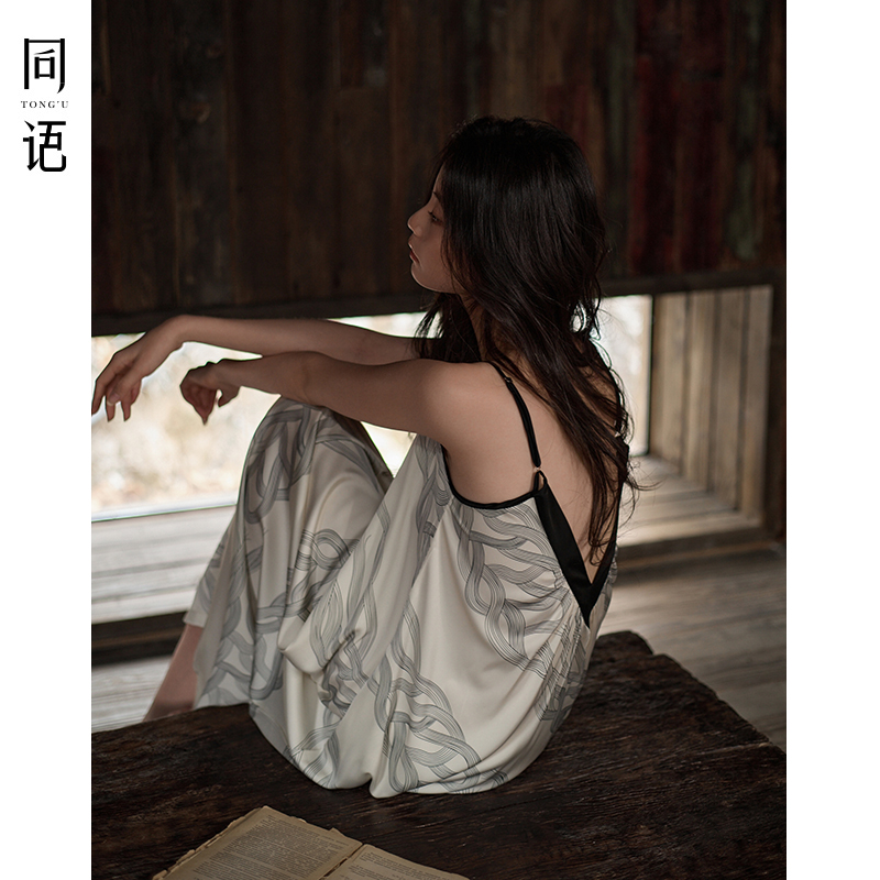 同语25年睡裙性感女款夏季冰丝凉感吊带睡裙可外穿睡衣家居服夏天