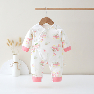 新生儿衣服40g夹棉连体衣婴儿无骨蝴蝶衣宝宝满月百天薄棉秋冬季