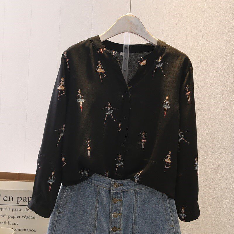 2019 Spring and summer new pattern Korean Edition shirt Long sleeve Easy Broken flowers Thin section Chiffon shirt Self cultivation shirtin the Women's clothing/Boutique , Shirt  category - from Buy2taobao.com to provide professional Taobao agent buy service