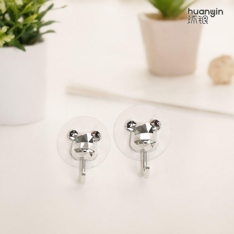 环银星空熊钻石挂钩强力粘胶免打孔厨房浴室门后墙壁挂衣架无痕贴