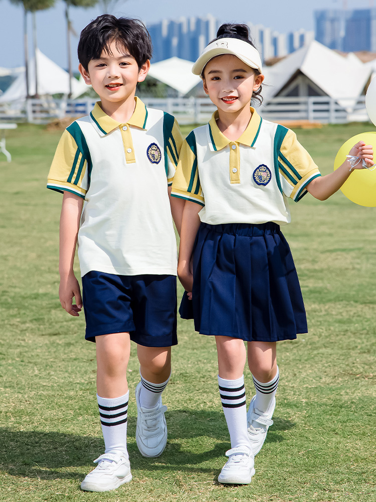 小学生校服夏季短袖套装新款一年级定...