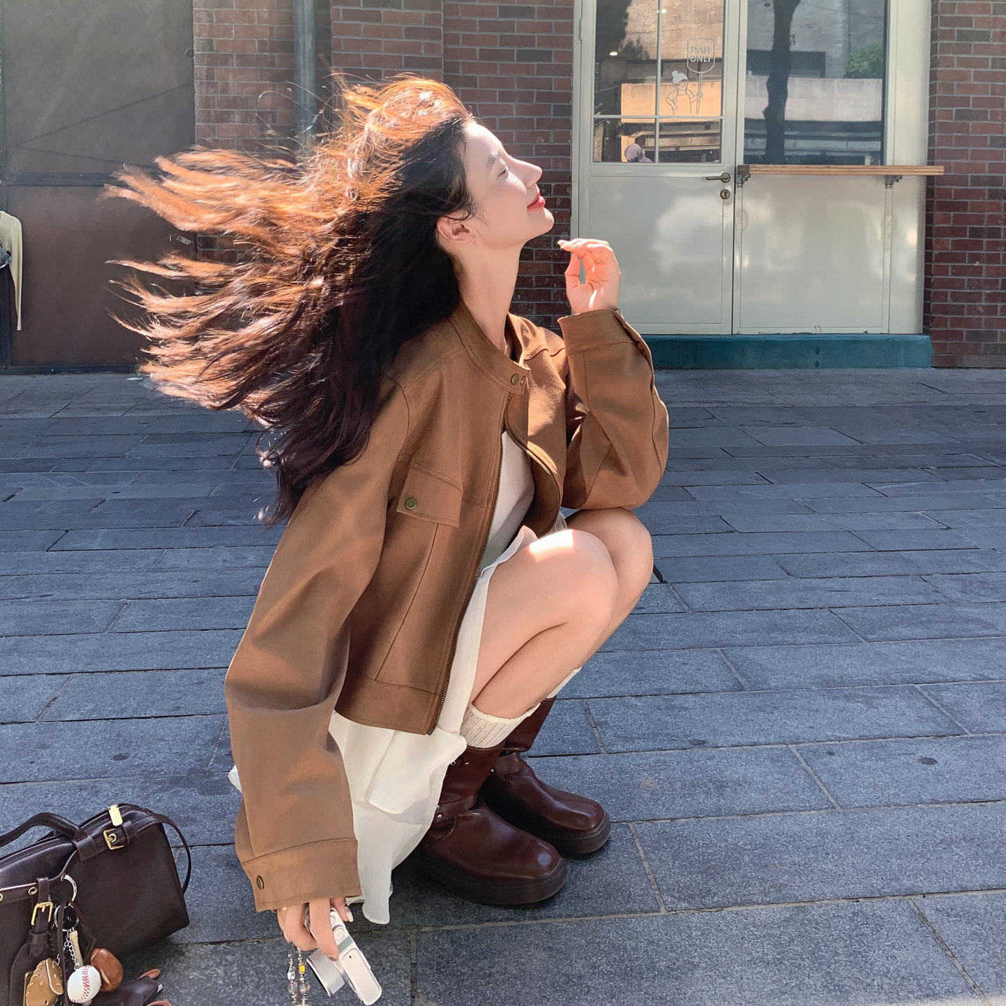 大货已出麂皮绒短外套275-W664-P145-K218，女装短外套，柒柒家