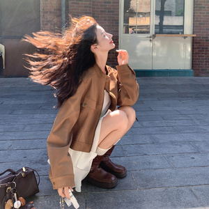 大货已出麂皮绒短外套275-W664-P145-K218，女装短外套，柒柒家