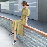 继续大货已出格子鱼尾连衣裙法式长裙087-Q80-P105-K158，女装连衣裙，柒柒家