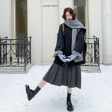 新款图大货已出70羊毛双面羊绒大衣送围巾275-W746-P295-K418，女装毛呢外套，柒柒家