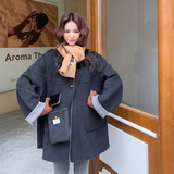 新款图大货70羊毛双面羊绒大衣送包包275-W149-P275-K398，女装毛呢外套，柒柒家