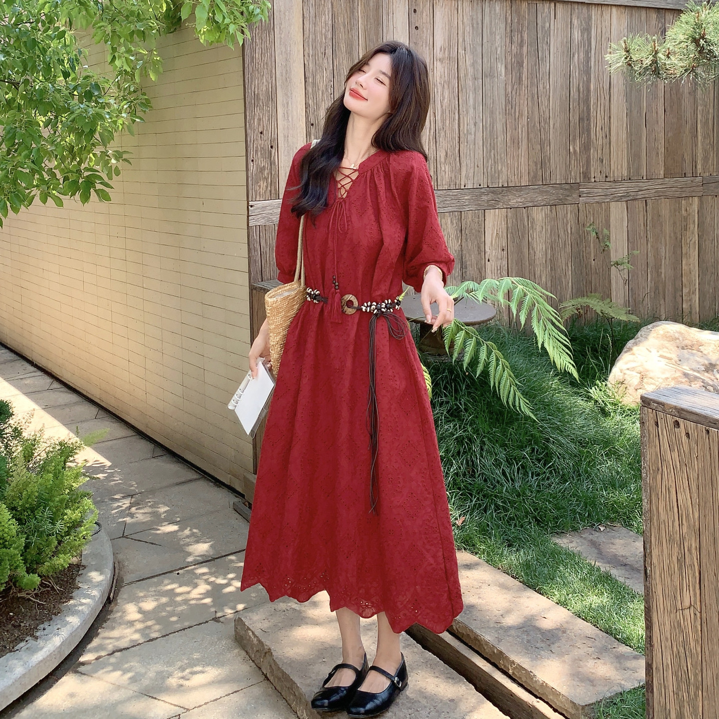 新款大货连衣裙2C525-Q608-P145-K218送腰带，女装连衣裙，柒柒家