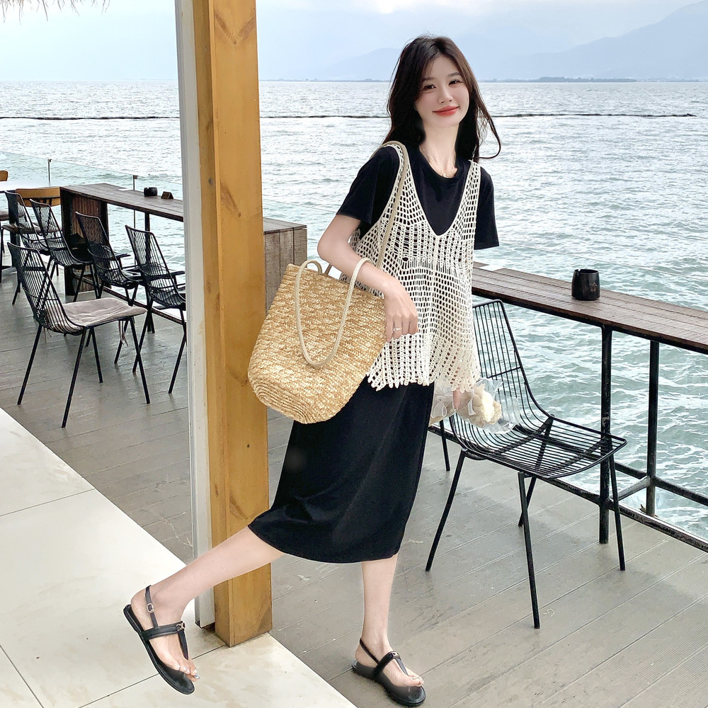 新款图大货主推连衣裙+罩衫两件套套装2C525-Q565-P135-K198，女装套装/套裙，柒柒家