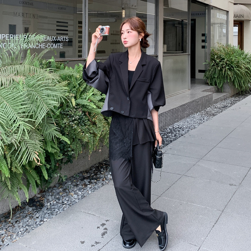新款图大货上衣两穿个性西装套装两件套275-W813-P255-K398,女装套装/套裙,柒柒家