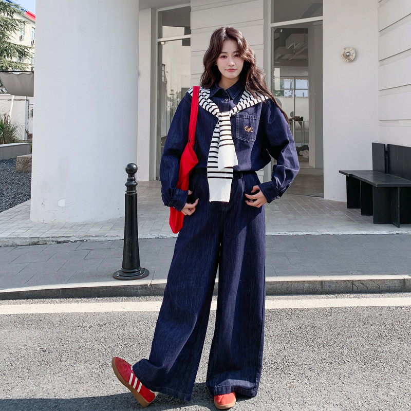 新款图大货牛仔套装送披肩三件套275-T803-P205-K328,女装套装/套裙,柒柒家