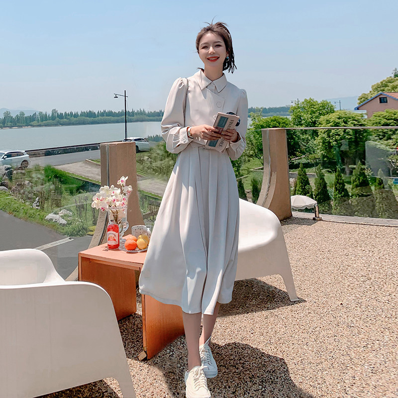 主推款大货2件套连衣裙长裙衬衣裙+马甲087-Q160-P135-K198,女装连衣裙,柒柒家