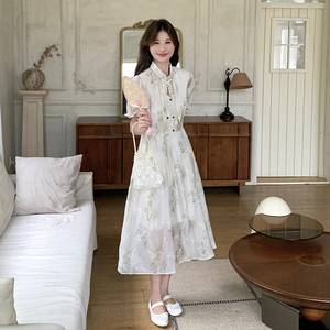 大货主推 新中式碎花夏季刺绣连衣裙女Q308-P125-K188图片