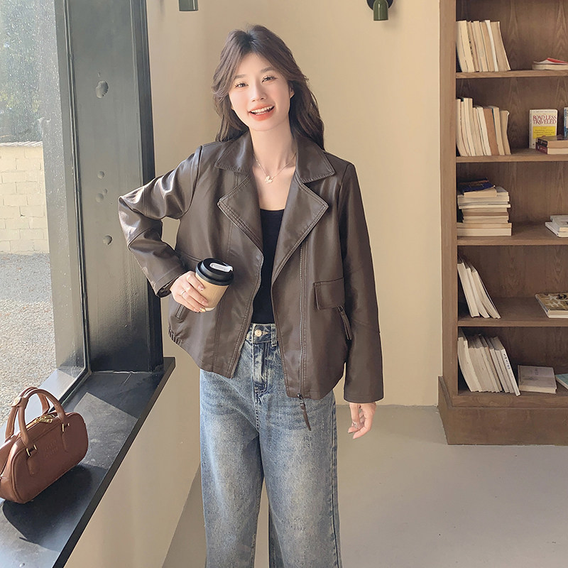 大货数据PU皮短外套有买家秀275-W302-P145-K218,女装皮衣,柒柒家