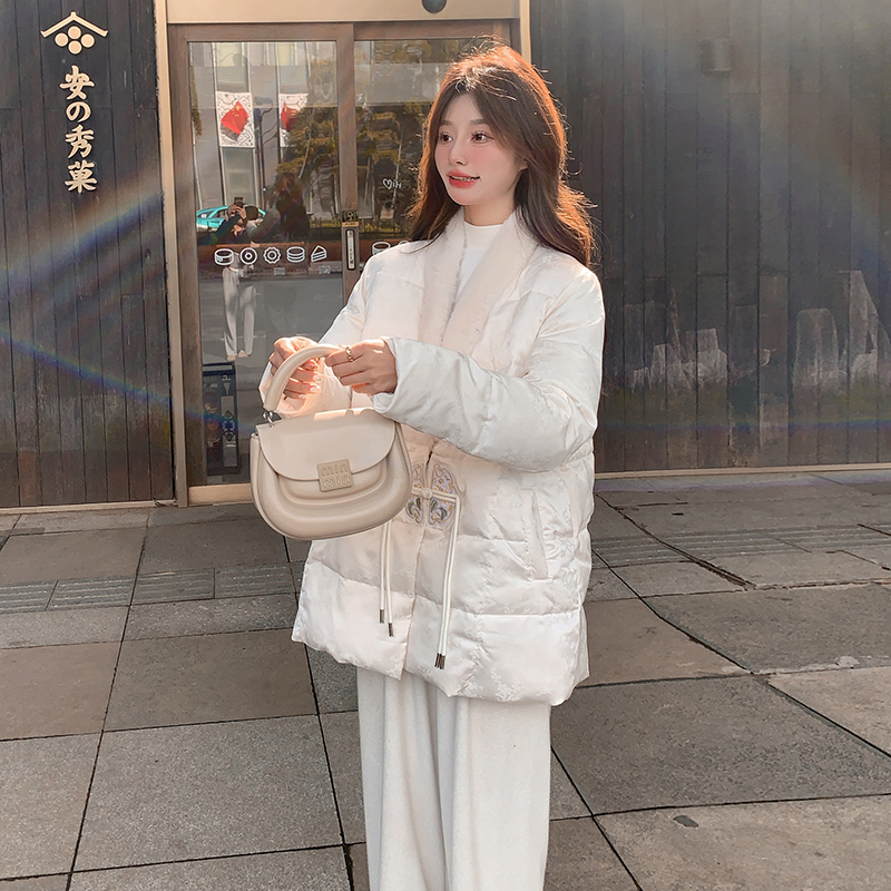 新款好数据大货新中式风90白鸭绒羽绒服275-M227-P315-K438，女装羽绒服，柒柒家