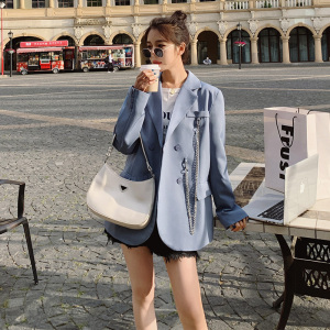 大货已出蓝色链条小西装087-X02-P115-K168图片